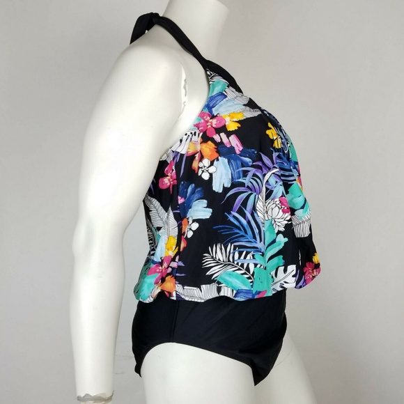St Johns Bay One Piece Swimsuit Floral Size 16 - Picture 4 of 8